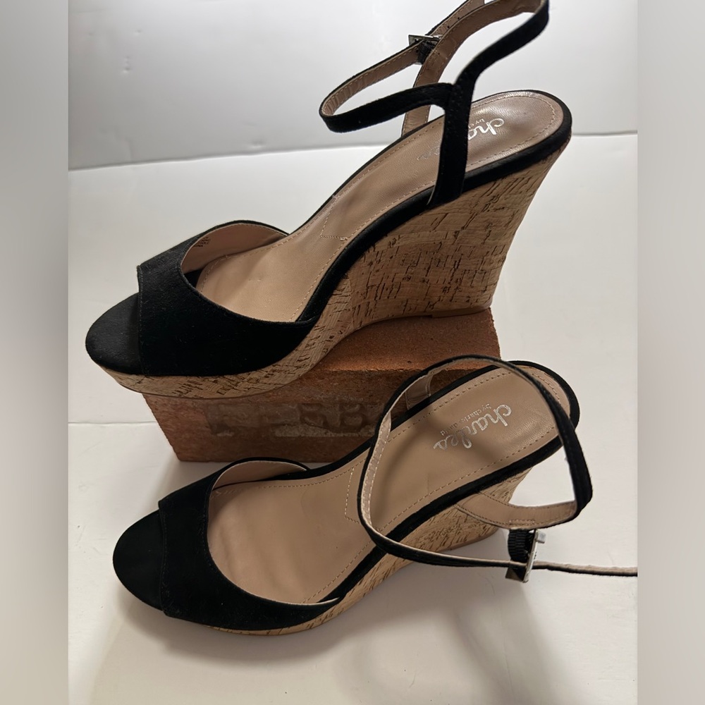 Gently used Charles Black Wedge Sandals by Charles David. In great shape.